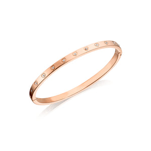 Crystal Heart Bangle (Rose Gold)