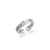 Crystal Link Chain Initial Ring (Silver)