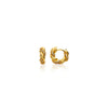 Luxe Crystal Medium Twisted Hoops (Gold)