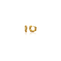 Luxe Crystal Mini Twisted Hoops (Gold)