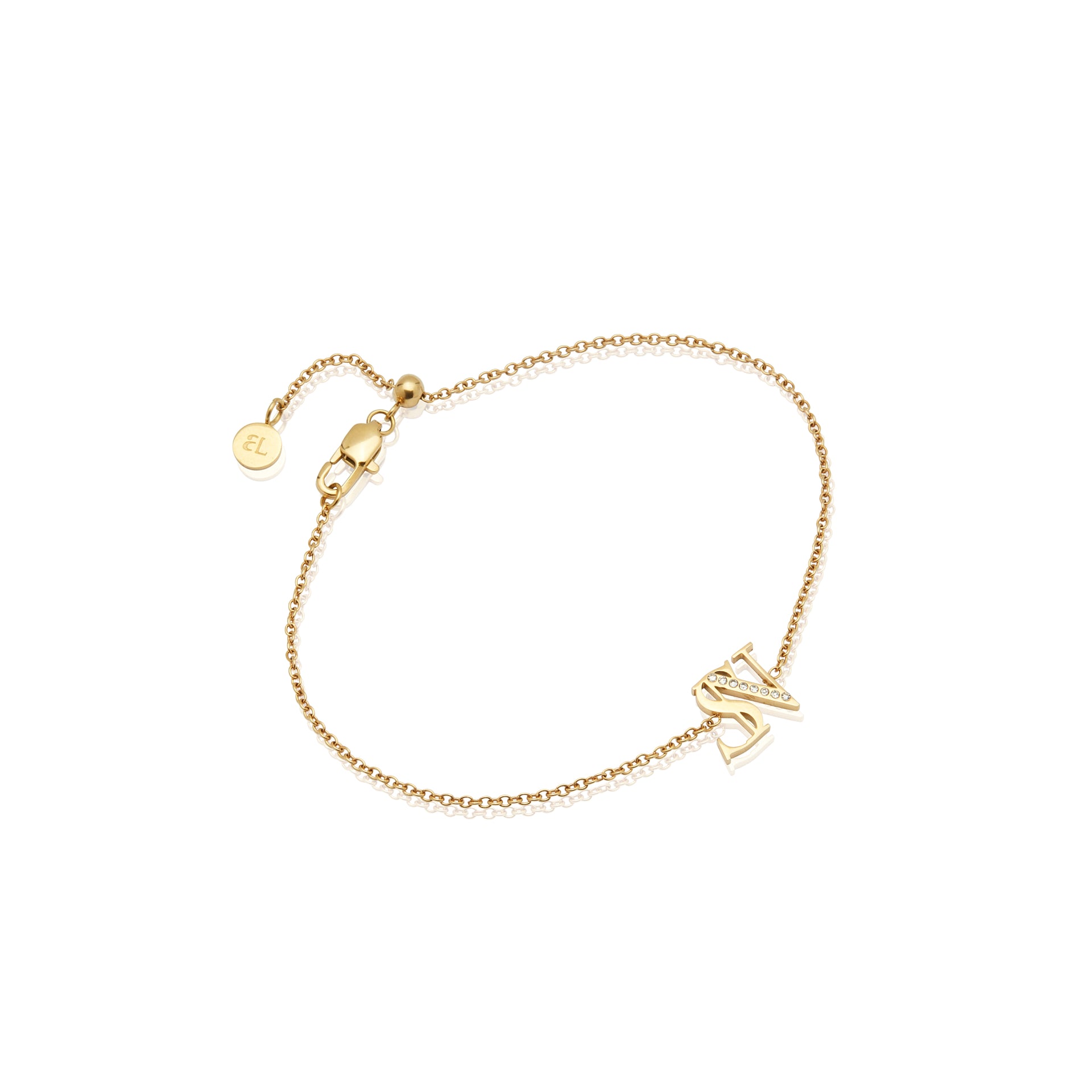 Double Initial Crystal Bracelet