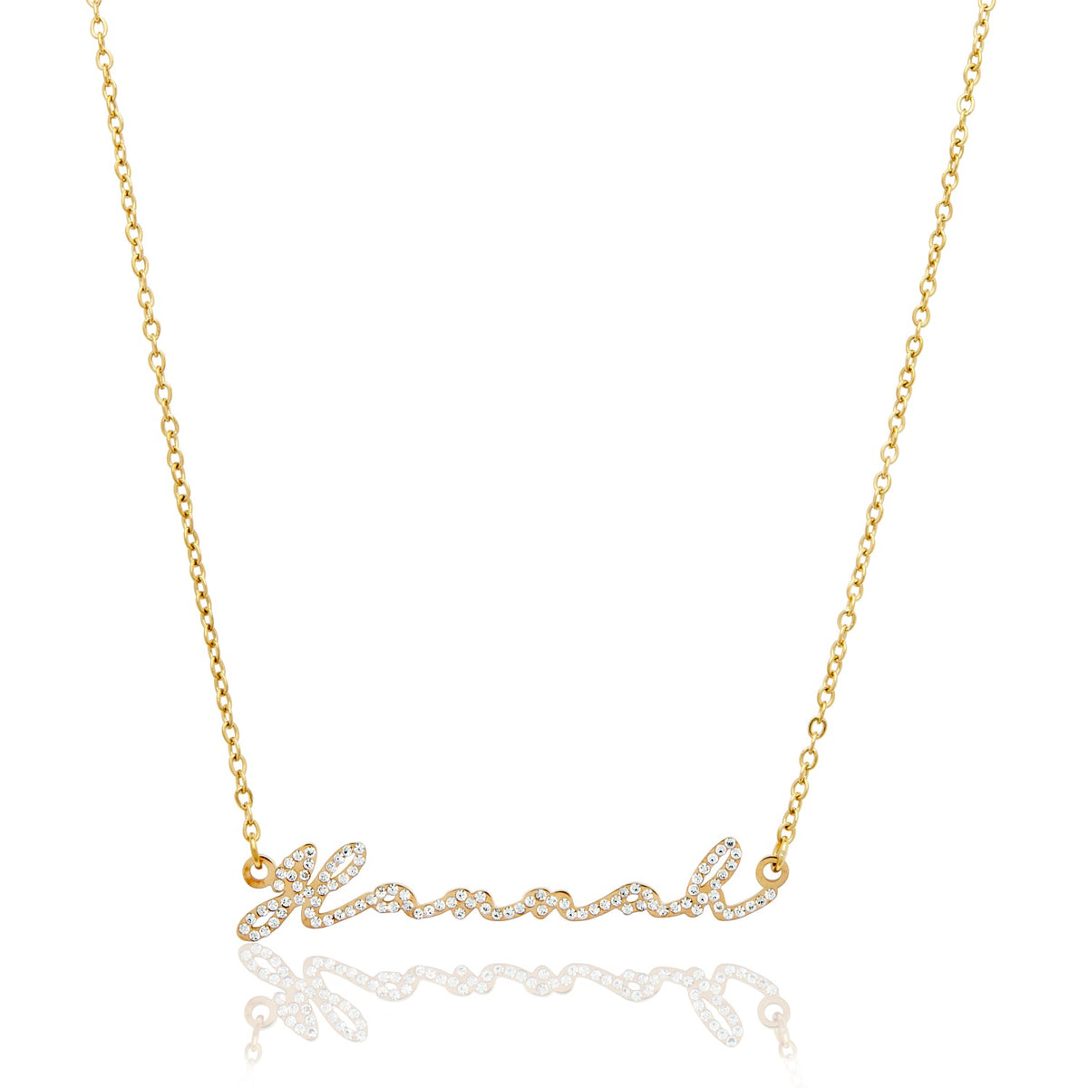 Crystal Signature Name Necklace
