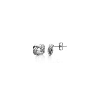 Sterling Silver Crystal Twisted Studs (Silver)