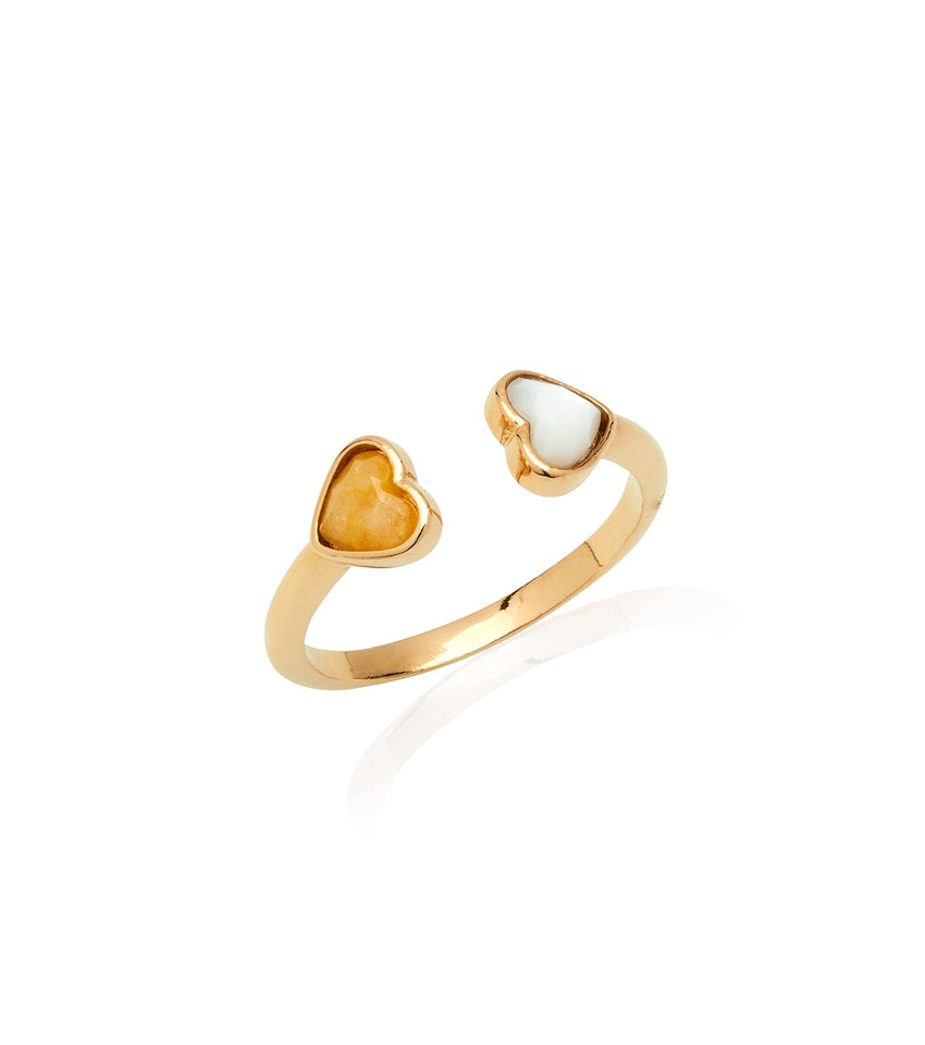 Custom Heart Birthstone Ring (Gold)