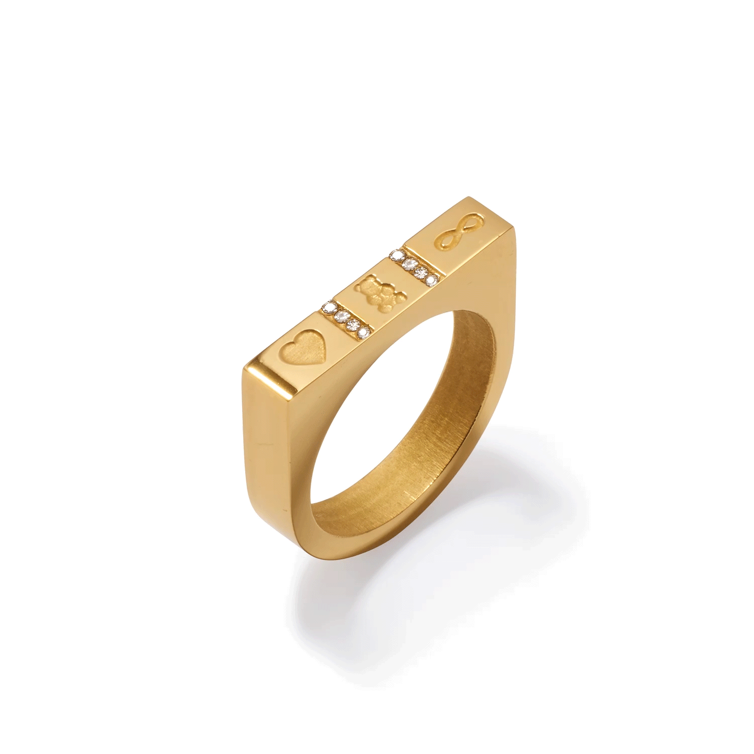 Custom Stamped Flat Top Ring (Gold)
