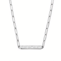 Custom Stamped Bar Necklace (Silver)