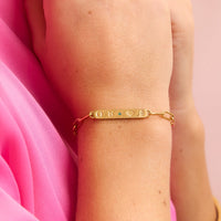 Custom Stamped Bar Bracelet (Gold)