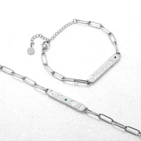 Custom Stamped Bar Bracelet (Silver)