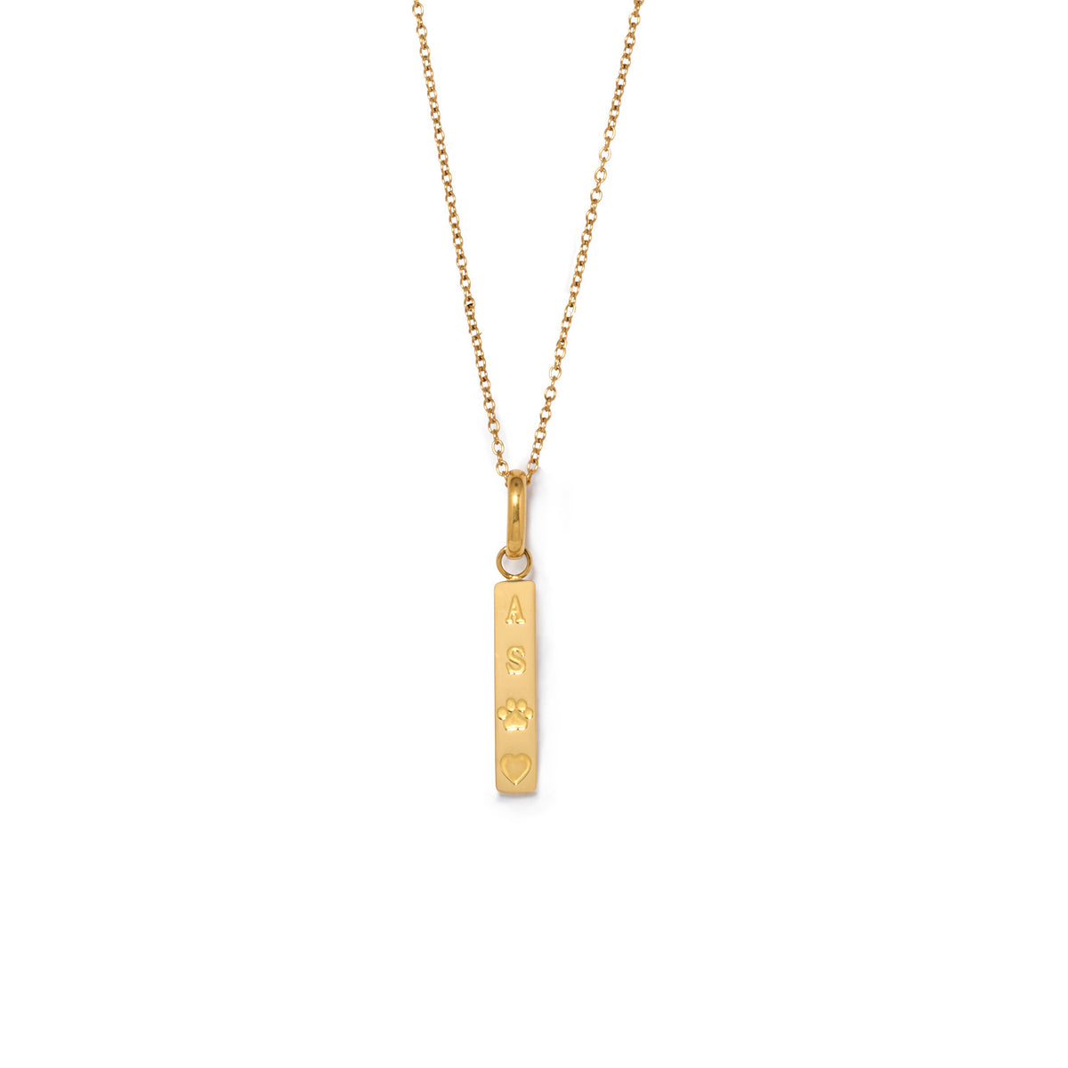 Custom Stamped Bar Pendant Necklace