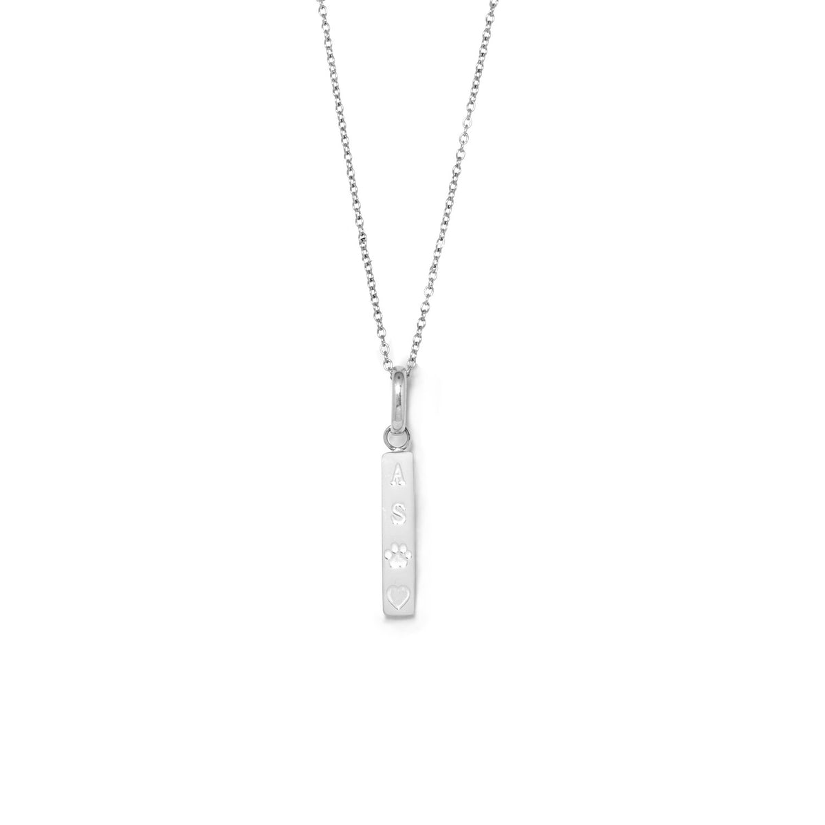 Custom Stamped Bar Pendant Necklace