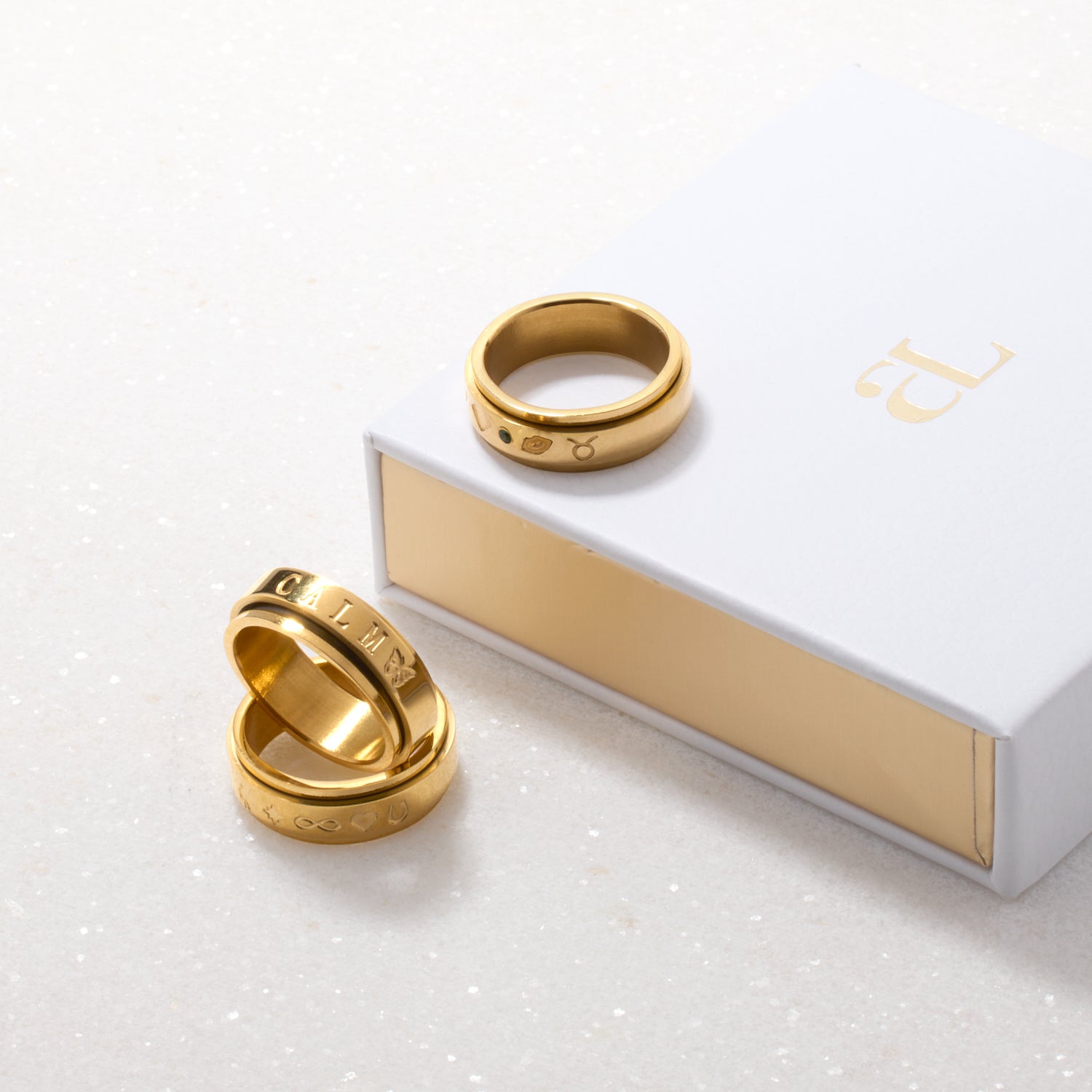 Custom Stamped Fidget Ring (Gold) Abbott Lyon