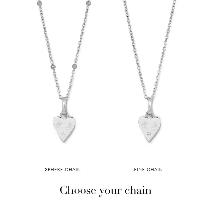 Custom Stamped Heart Pendant Necklace (Silver)