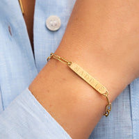 Custom Stamped Name Bar Bracelet (Gold)