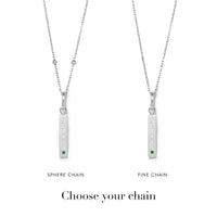 Custom Stamped Name Bar Pendant Necklace (Silver)