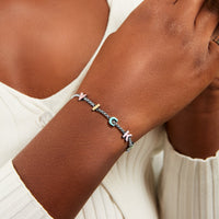 Custom Enamel Name Bracelet (Silver)