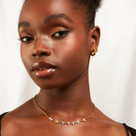 Custom Enamel Name Necklace (Gold)