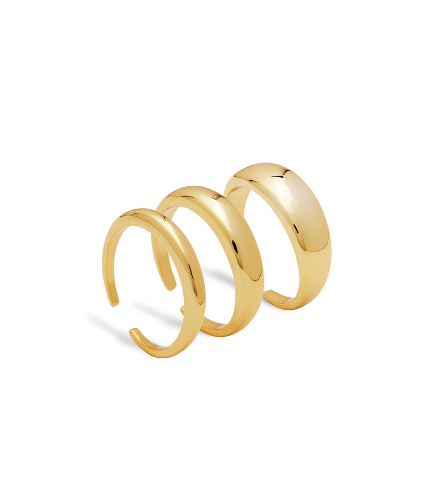 Domed Ring Stack (Gold)