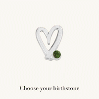 Stacey's Stories Doodle Heart Birthstone Stud Earrings (Silver)