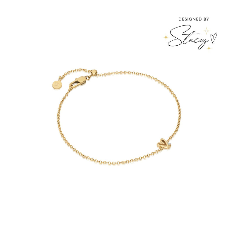 Stacey's Stories Doodle Heart Bracelet (Gold)