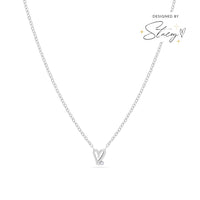 Stacey's Stories Doodle Heart Birthstone Necklace (Silver)