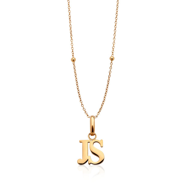 Double Initial Pendant Gold AA grande