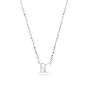 Mini Double Initial Necklace (Silver)