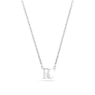 Mini Double Initial Necklace (Silver)