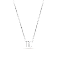 Mini Double Initial Necklace (Silver)