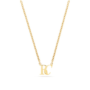 Mini Double Initial Necklace (Gold)