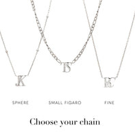 Double Initial Crystal Necklace (Silver)