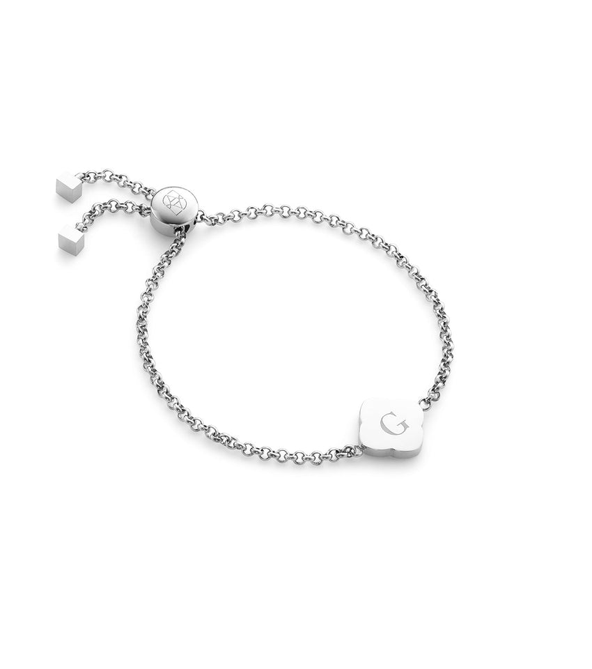 Engravable Clover Bracelet (Silver)