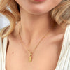 Vertical Editorial Date Necklace (Gold)