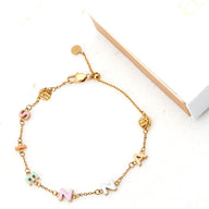 Custom Enamel Name Bracelet (Gold)