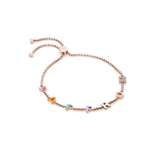 Custom Enamel Name Bracelet (Rose Gold)