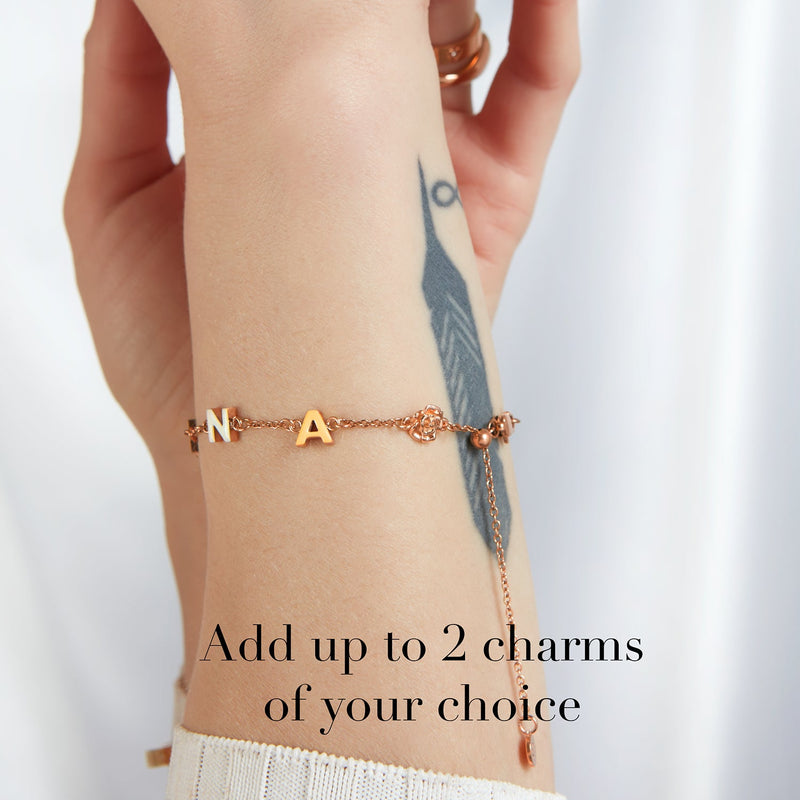 Custom Enamel Name Bracelet (Rose Gold)