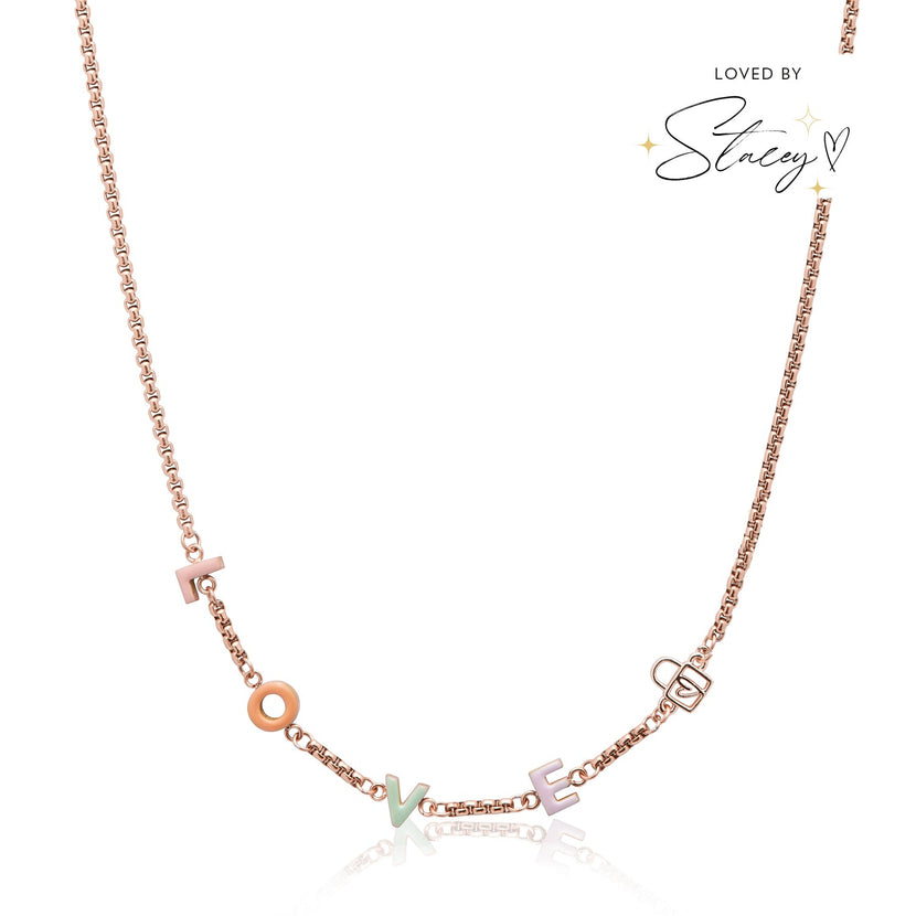 Custom Enamel Name Necklace (Rose Gold)