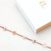 Custom Enamel Name Necklace (Rose Gold)
