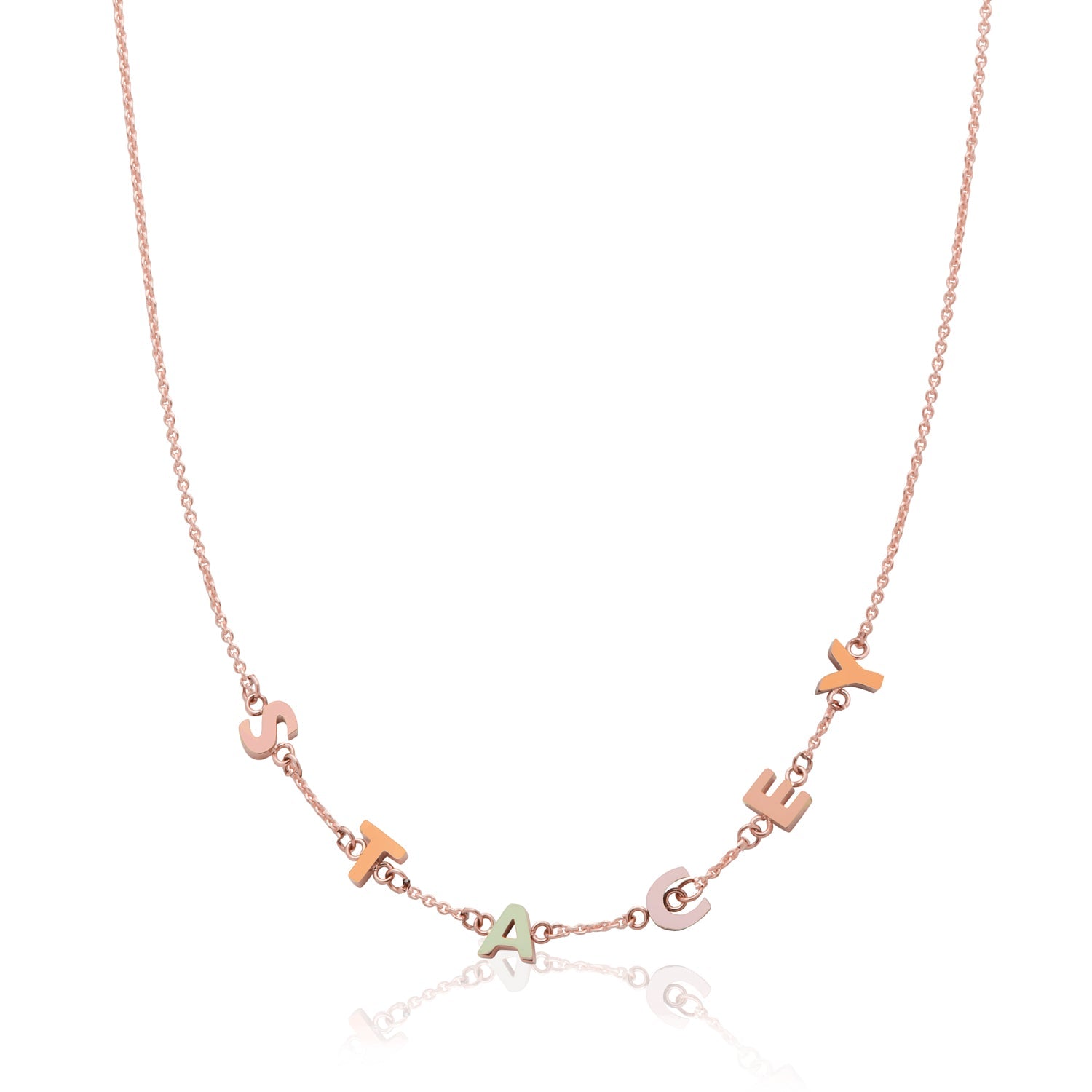 Custom Enamel Name Necklace (Rose Gold)
