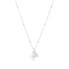 Engravable Clover & Birthstone Necklace (Silver)