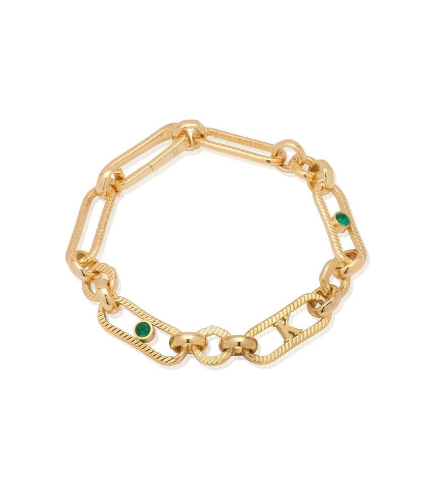 Figaro Chain Custom Bracelet (Gold)