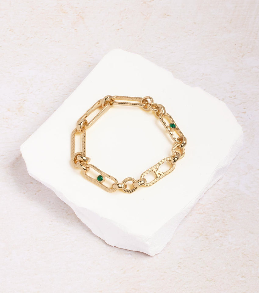 Figaro Chain Custom Bracelet (Gold)