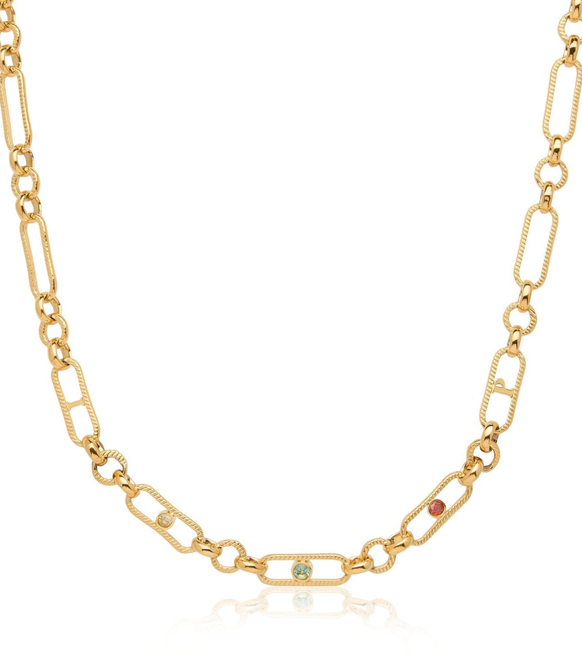 Figaro Chain Custom Necklace (Gold)
