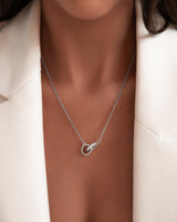 Interlinked Crystal Necklace (Silver)