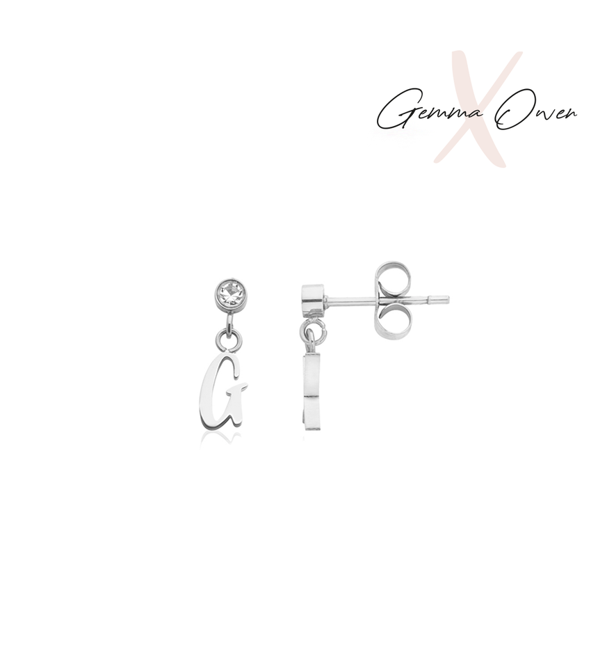 Gemma Owen GXO Initial Stud Earrings (Silver)