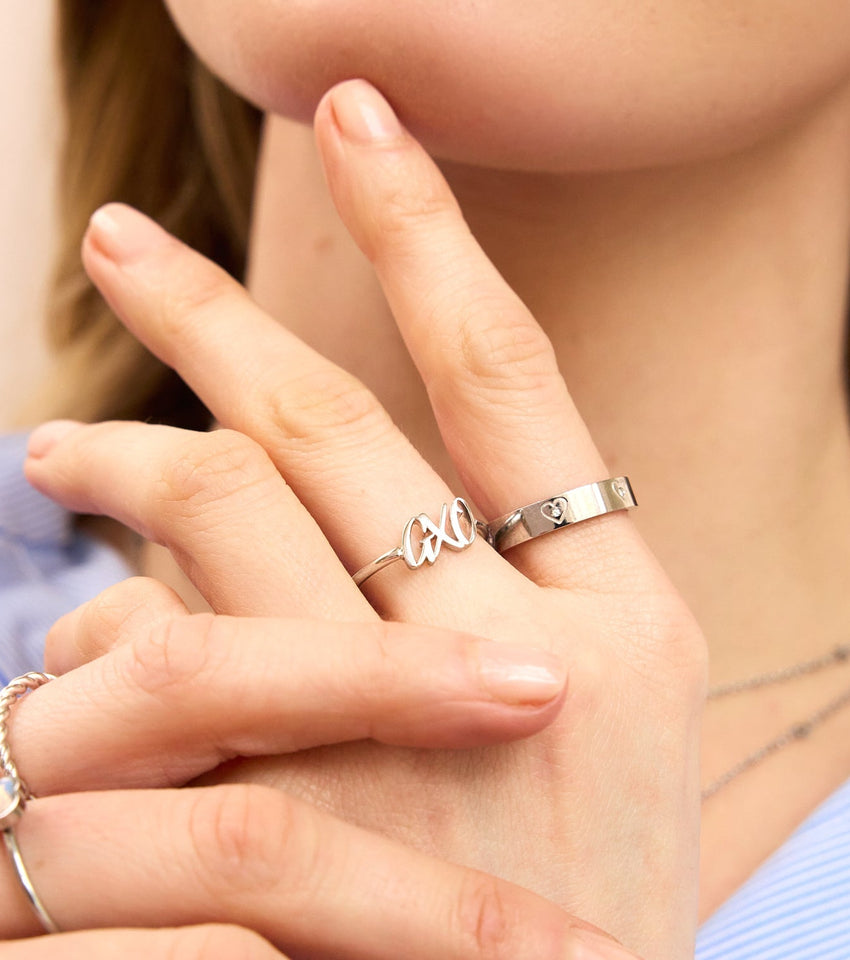 Gemma Owen GXO Initials Ring (Silver)