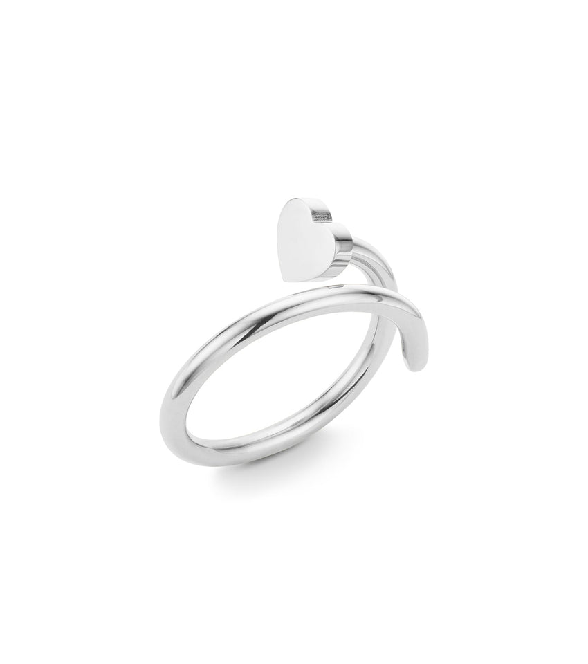 Heart Nail Ring (Silver)