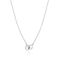 Interlinked Crystal Necklace (Silver)