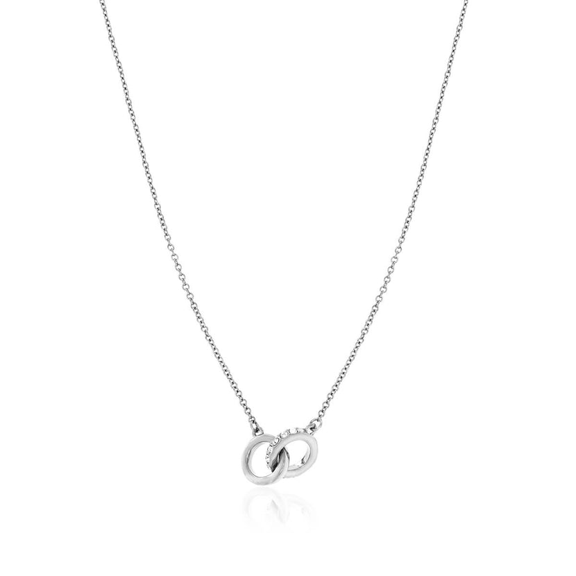 Interlinked Crystal Necklace (Silver)