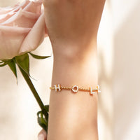Pearl Custom Name Bracelet (Gold)