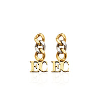 Initial Curb Earrings (Gold/Silver)
